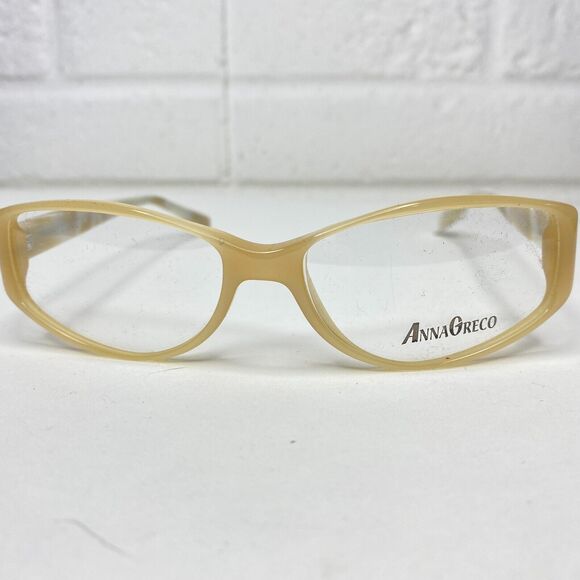 Anna Greco Tan Full Rim Italian Designer NWOT Eyeglasses Womens H2652